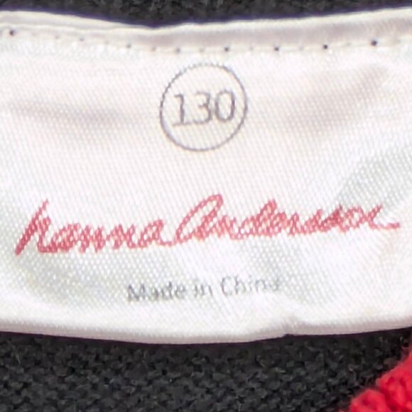 Hannah Andersson Sweater Girls 8 Black Argyle Preppy Old Money Academia School - Picture 9 of 10